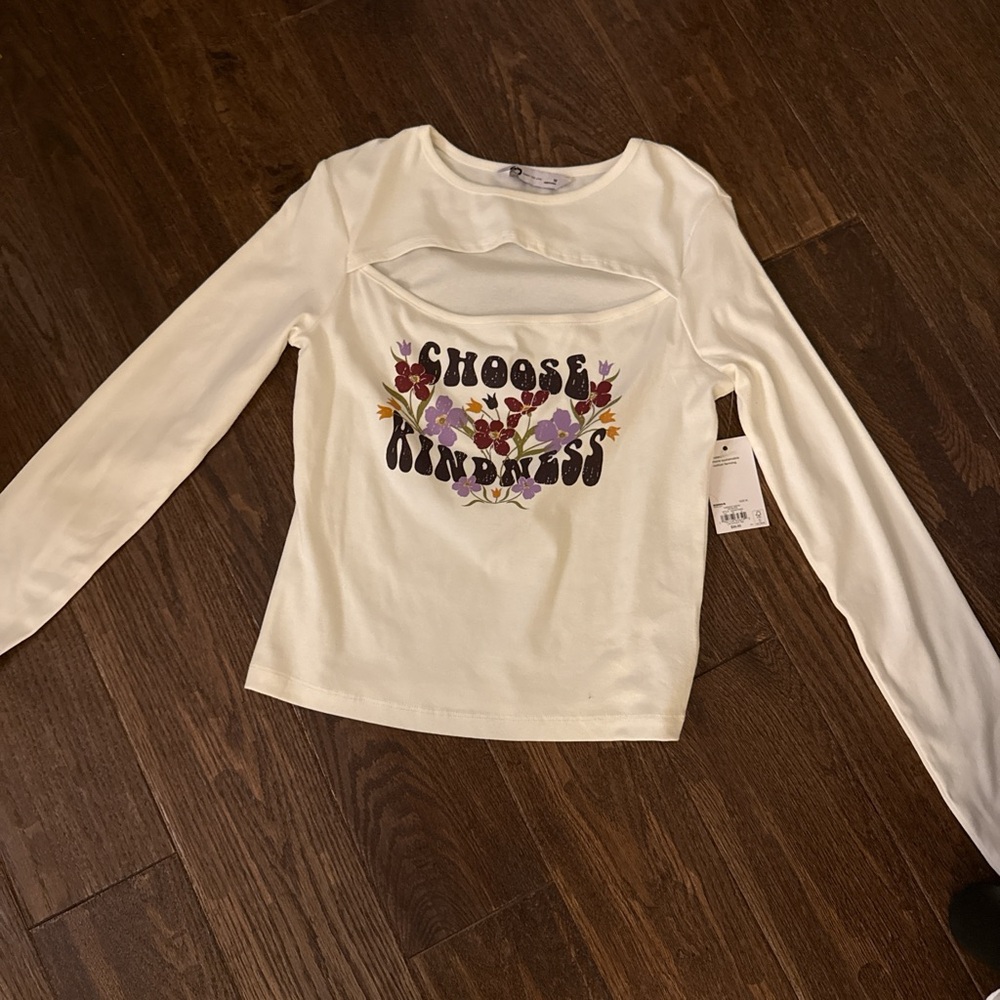 Choose Kindness Long Sleeve Shirt - with cut out